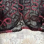 ModeLia Sheer Embroidered Mesh Cropped Cardigan Top Black & Burgundy Size XL Photo 15