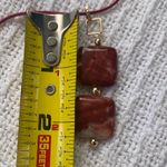 Handmade New Red opacite pendant necklace with satin cord Photo 5