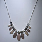 Shimmer Enameled Fringed Necklace‎ Silver Photo 0