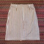 EMBERLEY BROWN VERTICAL STRIPE BUTTON FRONT MIDI SKIRT Size M Photo 2