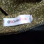 Order Plus  Gold Sparkly Formal Bell Sleeve Dress (M) Photo 7