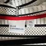 Blue Caribbean Beachwear Black White Mesh Long Sleeve Coverup Size XL Photo 2