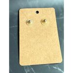 Vintage 80's Retro Metal & enamel Rust Fashion Circle Stud Earrings 1in Brown Photo 5