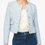 J.Crew Factory Tweed Blue Button Lady Lined Jacket Blazer Size 16 Photo 10