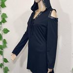 Medieval Goth Hooded Corset Dress New Black Photo 7