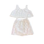 Wild Fable beige lace swim coverup crop top and bottom set Size XS Photo 1