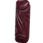 Vintage 1930s Carved Bakelite Dress Clip Deep Oxblood Red Leaf Motif Photo 9