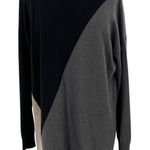 margaret o'leary Cashmere Turtleneck Sweater Dress Black Gray Size Medium Photo 0