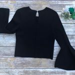Eliza J Black Bell Sleeve Top Keyhole Shirt Photo 5