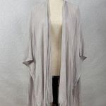 Artisan NY Womens Organic Linen Poncho One Size Gray Lightweight Shrug Cardigan Photo 0