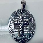 Large Double Pendant, Cross, John 3:16 Silver Photo 0