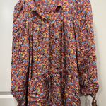 Perseverance London Floral Drop Waist Lightweight Swing Mini Dress Medium $465 Photo 1