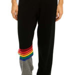 Aviator Nation  — RAINBOW STRIPE
CASHMERE LIGHT
SWEATER PANT - BLACK // CHARCOAL Photo 0