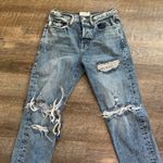 Frame  Le Orginal Jeans High Rise Distressed Button Fly Cascade Blue Rips Size 25 Photo 5