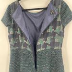 Talbots  Tweed Dress Sz 16P Blue Green Dark Academia Mixed Media Metallic Preppy Photo 7