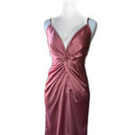 Pretty Little Thing Rose Satin Twist Detail Midi Dress size 2 Photo 3