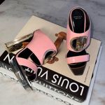 Versace New  Pink Patent Leather & Plexiglass Mules Photo 0
