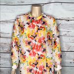Jessica London Size 26W White - Floral Print Sheer Button Up Tunic Blouse Top Photo 1