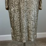 Donna Karan  Gold Sequined Long Sleeve Midi Sheath Cocktail Dress Size 10 Photo 8