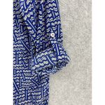 HD in Paris  Anthropologie Women's Half Button Down Shirt Blue Size 04 Chevron Photo 5