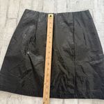 Hutch Anthro  Sherry Skirt Black Faux Patent Shine Notched Hem PU Rayon Blend 2 Photo 4