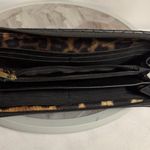 Jessica Simpson  Black Quilted Zip Around Wallet Gold Logo Leopard Lining Women Photo 3