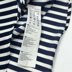 Joseph Ribkoff Womens Size 6 Navy White Silver Stripe Blouse Top *TINY FLAW Photo 2