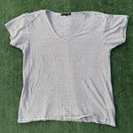Rag and Bone  Linen Blend blue and white Striped V-Neck Top Photo 0