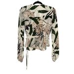 Milly NWOT  Kia Tropical Print Silk Long Sleeve Wrap Top 0 Photo 3