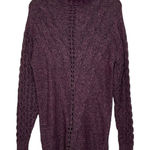 Matilda Jane Turtleneck Sweater Dress Size Small Purple Pink Open & Cable Knit Photo 0