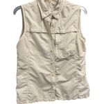 L.L.Bean  Womens Size Medium Yellow Sleeveless Button Down Nylon Top Shirt Gorp Photo 0
