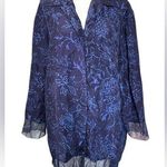 Victoria's Secret Navy and Lavender silk sleep shirt Photo 0