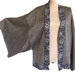 Kimchi Blue /URBAN OUTFITTERS grey and blue soft and silky short kimono. XS. EUC Photo 2