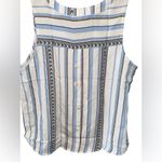 Mine by Anthropology Blue, black and White Striped Tank Top Size L Photo 1