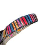 Stitched woven Genuine Leather Aztec Ethnic Boho Indie Print Belt size 42 pink Photo 7