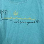 Life is Good blue sleeveless palm tree sunshine tank top classic fit sz medium Photo 4