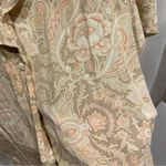 Beautiful vtg 80s peaches and cream paisley silk shawl collar blouse Austin Reed Tan Size 16 Photo 3