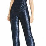 Dress the Population  Sam Sequin Jumpsuit Navy Night Sky Size XS Sleeveless Zip Photo 0