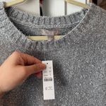 J.Crew NWT New  Silver Long Sleeve Crewneck Sweater Metallic tinsel brushed yarn Photo 2