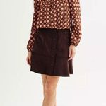 Draper James Women's Maroon Geo Floral Diamond Squareneck Top Size Medium Photo 0