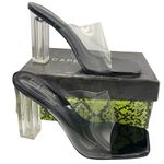 Cape Robbin Edna transparent open toe black heel sandals women’s Size 11 Photo 1