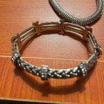 Badgley Mischka NWT 2  Silvertone Stretch Bracelets Photo 1