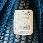 Free People  Lattice Open Front Crochet Duster Cardigan Teal Blue Size M NWT Photo 10