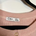 NWOT DEX Soft Waffled Crew Neck Pink Size L Photo 2