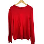 Orvis  Red Cotton Knit Roll Neck Pullover Sweater‎ Womens Size L Photo 4