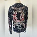 Charlotte Tarantula Flower Print Knit Cardigan Black and Pink Size M Size M Photo 2