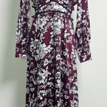 Bardot Jolie Floral V Neck Cuff Sleeve Sheer Lattice Ruffle Midi Dress Small 6 Photo 0