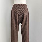 Zinc Vintage Y2K Brown Plaid Flared Trousers Mid Rise Straight Leg Pants S Photo 7