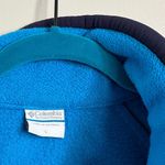 Columbia Full Zip Fleece Jacket Womens L Two Tone Blue Stand Collar Pockets Photo 6