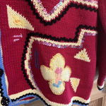 Vintage Storybook Knits Sweater Mola Festival HSN Chickens Size Large Womens Red Photo 6